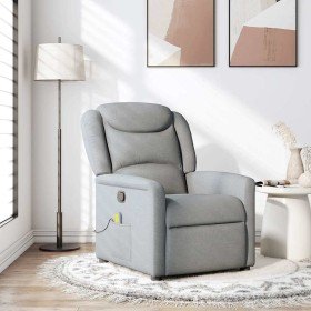 Sillón reclinable de masaje de tela gris claro en Sillones | Comprar online en Foru.es