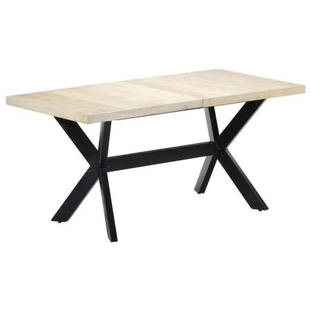 Esstisch aus massivem weißem Mangoholz, 160 x 80 x 75 cm von vidaXL, Küchen- und Esstische - Ref: Foro24-247434, Preis: 263,3...