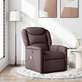 Sillón de masaje reclinable de tela marrón oscuro en Sillones | Comprar online en Foru.es