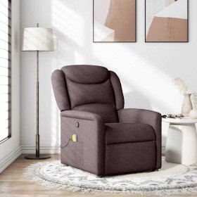 Sillón de masaje reclinable de tela marrón oscuro en Sillones | Comprar online en Foru.es