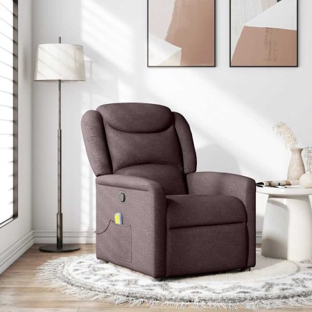 Sillón de masaje reclinable de tela marrón oscuro en Sillones | Comprar online en Foru.es