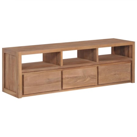 Mueble para TV madera teca maciza acabado natural 120x30x40 cm de vidaXL, Muebles TV - Ref: Foro24-246950, Precio: 263,77 €, ...