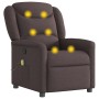 Sillón de masaje reclinable de tela marrón oscuro en Sillones | Comprar online en Foru.es