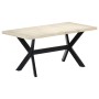 Mesa de comedor madera maciza de mango blanco 160x80x75 cm de vidaXL, Mesas de cocina y de comedor - Ref: Foro24-247434, Prec...