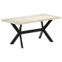 Mesa de comedor madera maciza de mango blanco 160x80x75 cm de vidaXL, Mesas de cocina y de comedor - Ref: Foro24-247434, Prec...