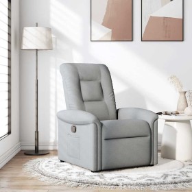 Sillón reclinable de tela gris claro en Sillones | Comprar online en Foru.es