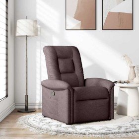 Sillón reclinable de tela marrón oscuro en Sillones | Comprar online en Foru.es
