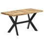 Mesa de comedor madera maciza de mango en bruto 140x70x75 cm de vidaXL, Mesas de cocina y de comedor - Ref: Foro24-247437, Pr...