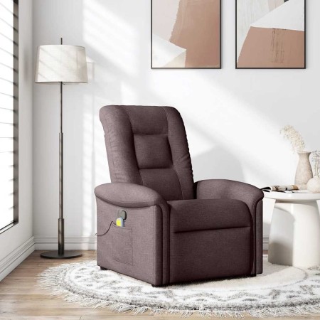 Sillón de masaje reclinable de tela marrón oscuro en Sillones | Comprar online en Foru.es