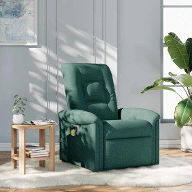 Sillón de masaje reclinable de tela verde oscuro en Sillones | Comprar online en Foru.es