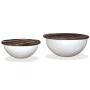 Set mesa de centro forma de bol 2 uds madera reciclada blanco de vidaXL, Mesas de centro - Ref: Foro24-245256, Precio: 126,52...