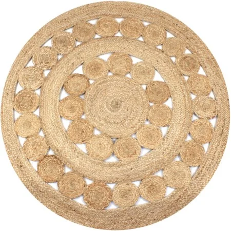 Alfombra redonda con diseño yute trenzado 120 cm de vidaXL, Alfombras - Ref: Foro24-245343, Precio: 43,64 €, Descuento: %