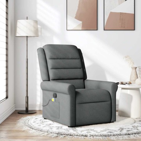 Sillón reclinable de masaje de tela gris oscuro en Sillones | Comprar online en Foru.es