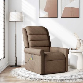 Sillón reclinable con masaje de tela marrón en Sillones | Comprar online en Foru.es