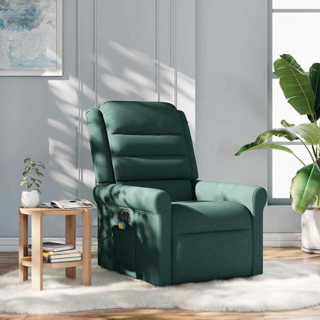 Sillón de masaje reclinable de tela verde oscuro en Sillones | Comprar online en Foru.es