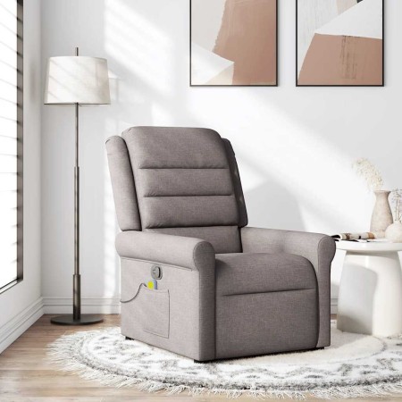 Sillón de masaje reclinable de tela gris taupé en Sillones | Comprar online en Foru.es
