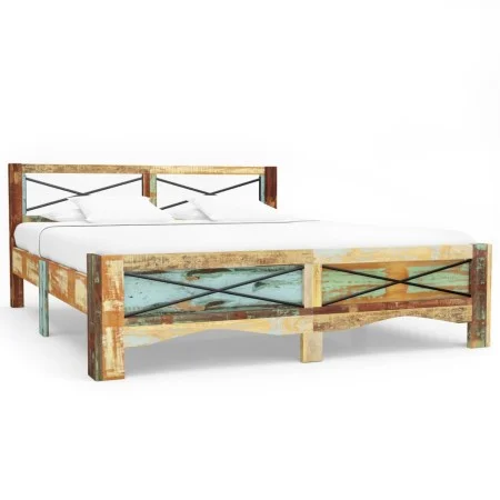 Estructura de cama de madera maciza reciclada 180x200 cm de vidaXL, Camas y somieres - Ref: Foro24-247668, Precio: 390,12 €, ...