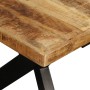 Mesa de comedor madera maciza de mango y cruz de acero 180 cm de vidaXL, Mesas de cocina y de comedor - Ref: Foro24-244805, P...