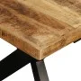 Mesa de comedor madera maciza de mango y cruz de acero 180 cm de vidaXL, Mesas de cocina y de comedor - Ref: Foro24-244805, P...