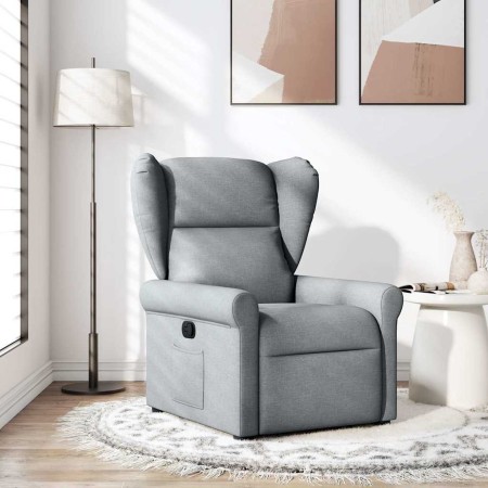 Sillón reclinable de tela gris claro en Sillones | Comprar online en Foru.es