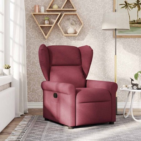 Sillón reclinable de tela rojo tinto en Sillones | Comprar online en Foru.es