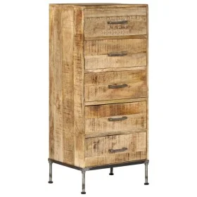 Cómoda de madera maciza de mango 45x35x106 cm de vidaXL, Aparadores - Ref: Foro24-247806, Precio: 296,83 €, Descuento: %