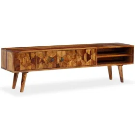 Mueble de TV de madera maciza de sheesham 140x30x40 cm de vidaXL, Muebles TV - Ref: Foro24-244683, Precio: 278,49 €, Descuent...
