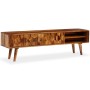 Mueble de TV de madera maciza de sheesham 140x30x40 cm de vidaXL, Muebles TV - Ref: Foro24-244683, Precio: 283,79 €, Descuent...
