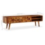 Mueble de TV de madera maciza de sheesham 140x30x40 cm de vidaXL, Muebles TV - Ref: Foro24-244683, Precio: 283,79 €, Descuent...