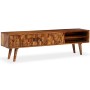 Mueble de TV de madera maciza de sheesham 140x30x40 cm de vidaXL, Muebles TV - Ref: Foro24-244683, Precio: 283,79 €, Descuent...