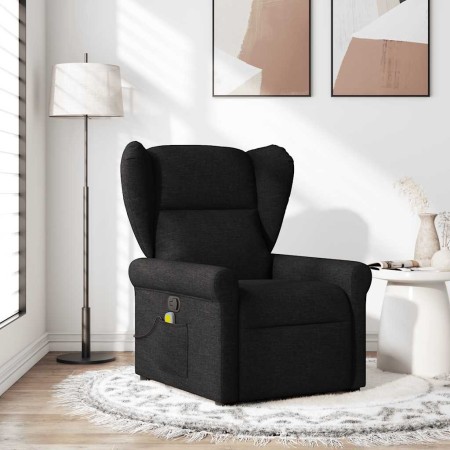 Sillón reclinable de masaje de tela negro en Sillones | Comprar online en Foru.es