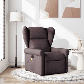 Sillón de masaje reclinable de tela marrón oscuro en Sillones | Comprar online en Foru.es
