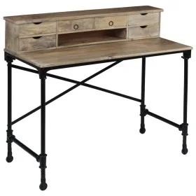 Escritorio de madera maciza de mango y acero 110x50x96 cm de vidaXL, Escritorios - Ref: Foro24-244947, Precio: 310,04 €, Desc...