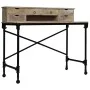 Escritorio de madera maciza de mango y acero 110x50x96 cm de vidaXL, Escritorios - Ref: Foro24-244947, Precio: 310,04 €, Desc...
