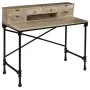 Escritorio de madera maciza de mango y acero 110x50x96 cm de vidaXL, Escritorios - Ref: Foro24-244947, Precio: 310,04 €, Desc...