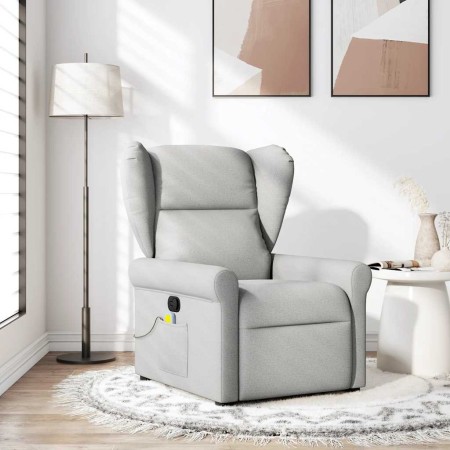 Sillón de masaje reclinable de tela gris nube en Sillones | Comprar online en Foru.es