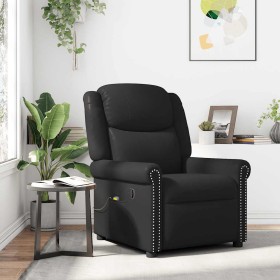 Sillón reclinable de cuero sintético negro brillante en Sillones | Comprar online en Foru.es