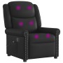 Sillón reclinable de cuero sintético negro brillante en Sillones | Comprar online en Foru.es