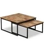 Stackable coffee tables 2 units solid recycled teak by vidaXL, Coffee table - Ref: Foro24-245406, Price: 136,72 €, Discount: %
