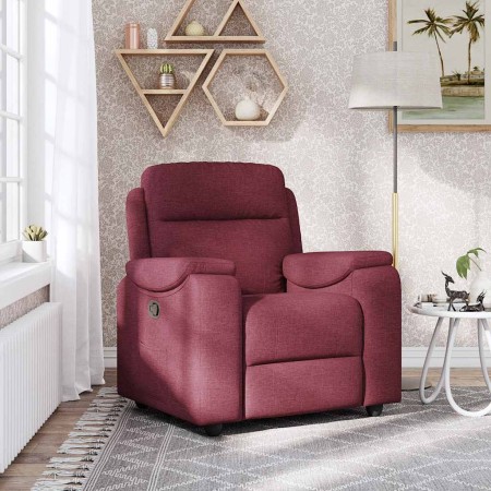 Sillón reclinable de tela rojo tinto en Sillones | Comprar online en Foru.es