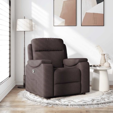Sillón reclinable de tela marrón oscuro en Sillones | Comprar online en Foru.es