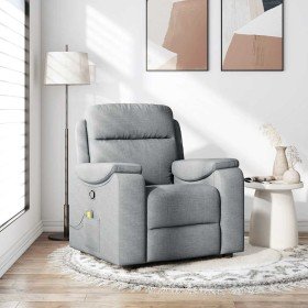 Sillón reclinable de masaje de tela gris claro en Sillones | Comprar online en Foru.es