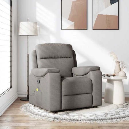 Sillón de masaje reclinable de tela gris taupé en Sillones | Comprar online en Foru.es