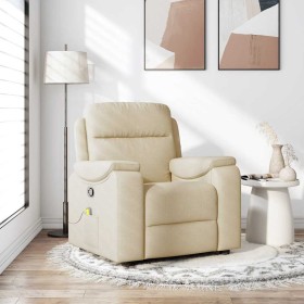 Sillón de masaje reclinable de tela crema en Sillones | Comprar online en Foru.es