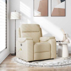 Sillón de masaje reclinable de tela crema en Sillones | Comprar online en Foru.es