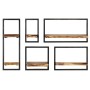 Conjunto estantes pared 5 piezas madera maciza acacia y acero de vidaXL, Estantes y estanterías - Ref: Foro24-246014, Precio:...