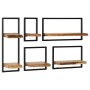 Conjunto estantes pared 5 piezas madera maciza acacia y acero de vidaXL, Estantes y estanterías - Ref: Foro24-246014, Precio:...