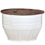 Mesa de centro forma de barril madera maciza reciclada blanco de vidaXL, Mesas de centro - Ref: Foro24-245254, Precio: 175,67...