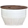 Mesa de centro forma de barril madera maciza reciclada blanco de vidaXL, Mesas de centro - Ref: Foro24-245254, Precio: 163,96...