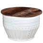 Mesa de centro forma de barril madera maciza reciclada blanco de vidaXL, Mesas de centro - Ref: Foro24-245254, Precio: 175,67...